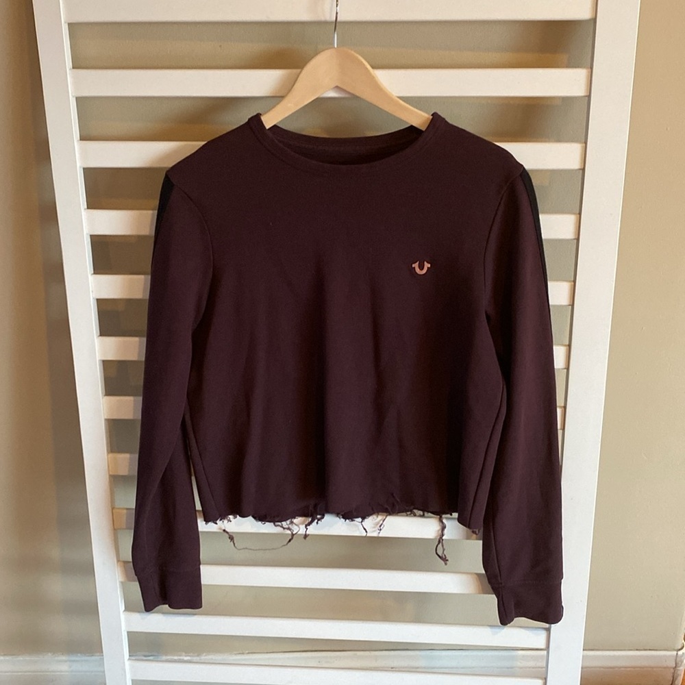 True Religion Plum Horseshoe Sweatshirt Top Size Medium